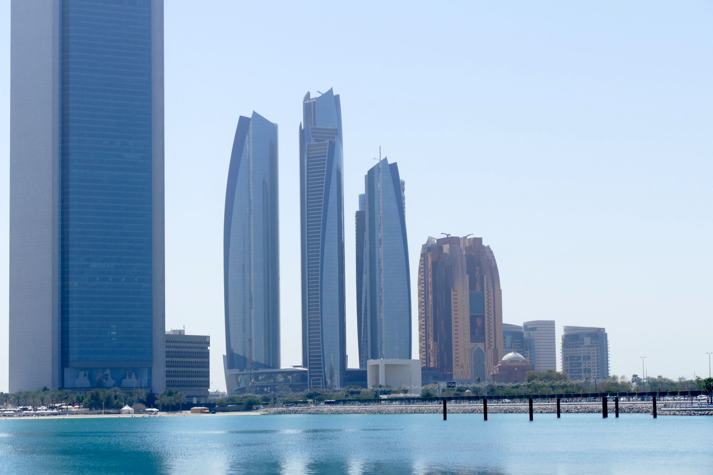 Modern Abu Dhabi towers overlooking the waterfront